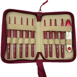 Elegant Red Çantalı Ergonomik Silikon Tığ Seti Fw1