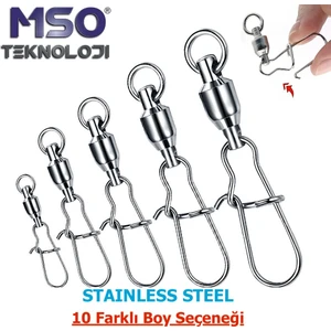 MSO Teknoloji Olta Balıkçılık VIP Kalite Paslanmaz Çelik Klipsli Fırdöndü