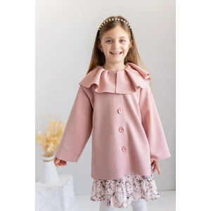 Kız Çocuk Yaka Detaylı Scuba Ceket