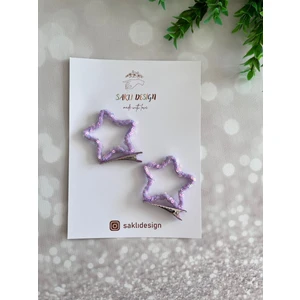 Saklı Design Saklıdesign Lila 2'li Yıldız Toka