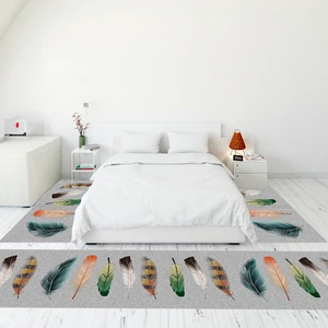 Evdeya Modern Şık Dijital Baskılı Kaymaz Taban Yıkanabilir Üçlü Yatak Odası Takımı, MODERN-114-GRİ,