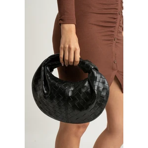 Valu Accessorize Moon Kadın Örgü Desenli Düğüm Detaylı Tasarım El Çantası Siyah