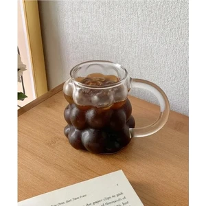 İC Bilişim Kulplu Üzüm Desenli  Borosilikat Cam Bardak Isıya Dayanıklı Borosilikat Kulplu 1ADET Pipet