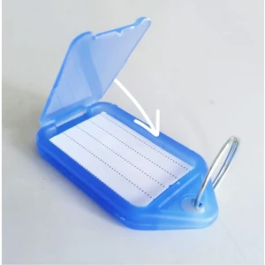 Ünsa Anahtar 100x Kapaklı Büyük Plastik Halkalı Kimlik Yazı Yazılabilen Anahtarlık