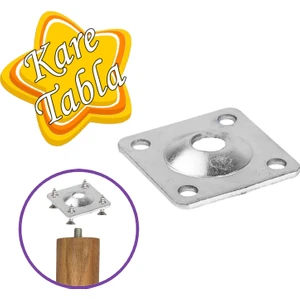 Mobilya Baza Koltuk Zigon Sehpa Ayağı Metal Bağlantı Aparatı Düz Ayak Tabanı M8 Civatalı Kare Tabla