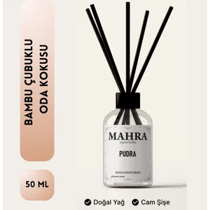 Mahra Shop Mahra Oda Kokusu Pudra bambu çubuklu Oda Kokusu Esansiyel Uçucu yağ reed diffuser  Powder 50ML