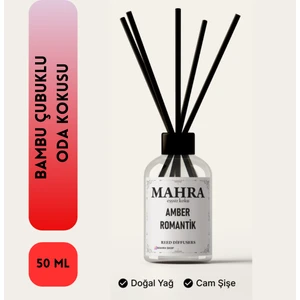 Amber Oda Kokusu Romantik Bambu Çubuklu Oda Kokusu Esansiyel Uçucu  Yağ Reed Diffuser 50ML