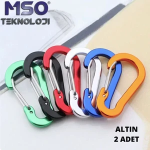 MSO Teknoloji Outdoor Alüminyum & Paslanmaz Çelik Karabina Anahtarlık