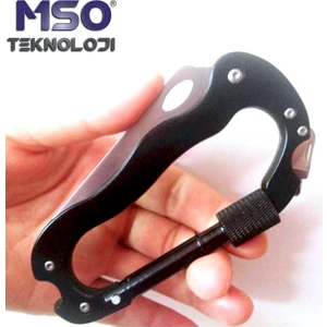 MSO Outdoor Paslanmaz Çelik & Alüminyum Karabina Çakı Bıçak Tornavida