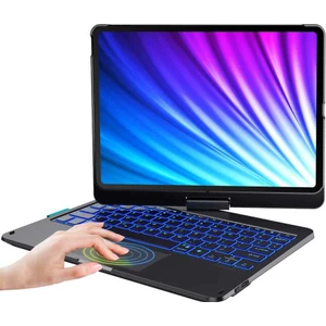 Apple iPad Air 11inç 2024 Air 4/5/6.Nesil 10.9inç Kılıf Kablosuz Dönebilen Klavyeli Kılıf Keyboard (10.Nesil Değildir)