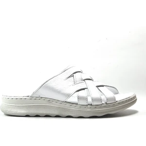 Onlo Ayakkabı BK.101  Deri Beyaz Anatomik Kadın Anne Terlik