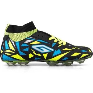 Altın Adım Bilekli Çoraplı Çim Saha Dişli Halısaha Krampon Yeni Dugana Futbol Ayakkabısı- Neon Sarı - Siyah
