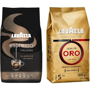 Espresso Italiano Classıco Kavrulmuş Çekirdek Kahve 1 kg +Lavazza Qualita Oro Çekirdek Kahve 1 kg