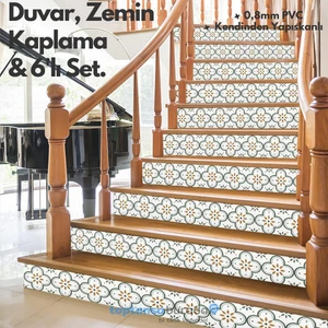 Kendinden Yapışkanlı Pvc Sticker 6ADET 20CM×20CM Mutfak Banyo Duvar Zemin Kaplama