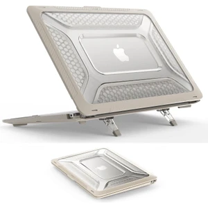 Apple MacBook Air 13.3'' Antishock Özellikli Katlanabilir Standlı Armor Ön Arka Kapak Kılıf A2337 A2179 A1932 Seri