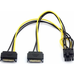 2x Sata To 8 Pin (6+2) Pci-E Express Güç Molex Power Kablosu Çevirici Dönüştürücü 4327