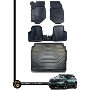 Citroen C5 Aircross 3D Havuzlu Oto Paspas + Bagaj Havuzu Lila Ikili Set