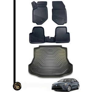 Black Gold Toyota Corolla 2019-2024 Sedan 3D Havuzlu Oto Paspas ve Bagaj Havuzu  Set