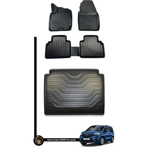 Black Gold Opel Combo E 2019-2024 3D Havuzlu Oto Paspas ve Bagaj Havuzu  Set