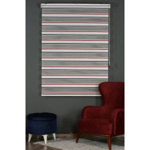 Beyaz Polo Desen Çizgili Stor Zebra Perde Mutfak Perdesi, Salon Perdesi Alüminyum Dayanıklı Kasa