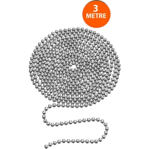 3.2 mm, Top Zincir, 3 Metre, Ball Chain, Künye Zinciri, Cüzdan Zinciri, Kart Zinciri