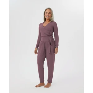 Ayma Active Lila Kadın Yüksek Bel Cepli Dar Paça Comfort Pantolon