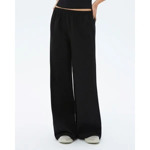 Ayma Active Kadın Siyah Wide Keten Pantolon - Bel Lastikli, Bol Paça, Arkada İki Cepli, Hafif ve Hava Geçiren Kumaş, Günlük, Ev ve Hafif Spor Kullanım İçin Rahat Pantolon