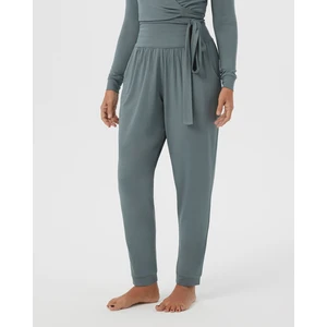 Ayma Active Mavi Gri Kadın Yüksek Bel Cepli Dar Paça Comfort Pantolon