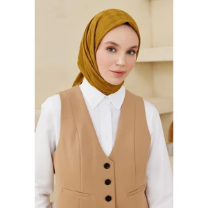 Dama Desen Modal Jakar Eşarp Hardal