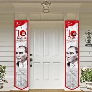 Parti Dükkanım 10 Kasım Atatürk Asma Afiş Kapı Süsü (2 Adet) 160X30 cm