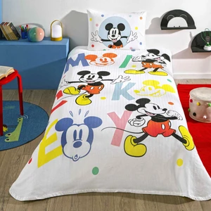 Lisanslı Mickey Mouse Happy Tek Kişilik Pamuk Pike Takımı