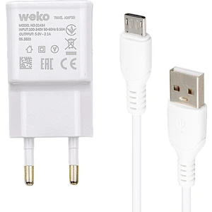 WEKO WK-21434 S6 2.1 AMPER ŞARJ BAŞLIK ADAPTÖRÜ + MICRO USB KABLO(NO:3)