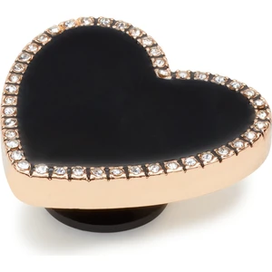 10011084 Jibbitz Ayakkabı Terlik Süsü Black Heart With Gold Outline