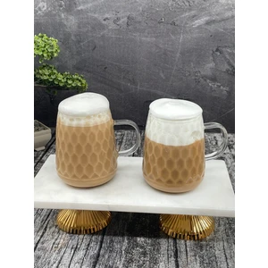 2 Li Borosilikat Cam Kulplu Pinterest Damla Model Bardak Kupa 300ML