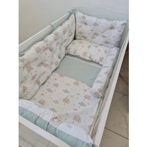 80X140 Çift Yönlü Beşik 4 Kenar Koruma Takımı Gok Yesıl