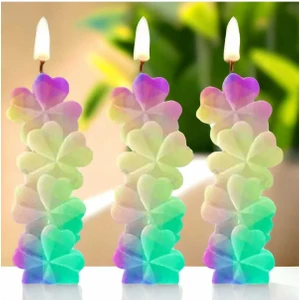 By Hobi Yap Yığma Dört Yapraklı Yonca Silikon Mum Kalıbı