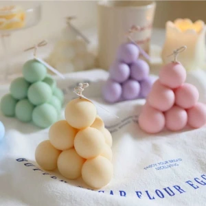 By Hobi Yap Üçgen Piramit Bubble Silikon Mum Kalıbı