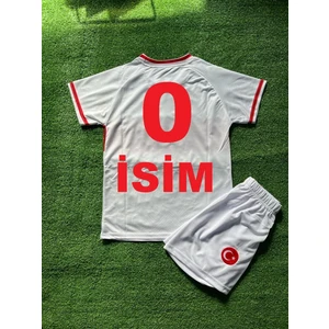 Bite Nose Isme Özel Yazdırmalı Çocuk Türkiye 2024/25 Milli Takım Beyaz Forma Short Takımı