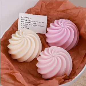 By Hobi Yap Dalga Desenli Küre Mum Silikon Kalıp ( 7 x 9 cm )