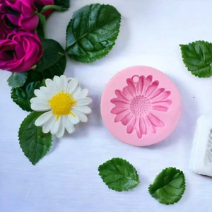 By Hobi Yap Eksik Yaprak Papatya Çiçek Mum Kalıbı ( Silikon )