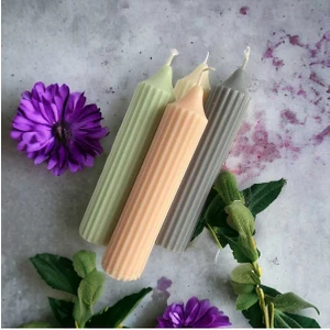 By Hobi Yap Fitilli Büyük Boy Şamdan Mum Silikon Kalıbı