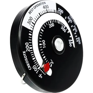 Zining Shop Siyah Stil Yeni Manyetik Soba Baca Borusu Termometre Soba Yanık Göstergesi Isıtıcı Sıcaklık Ölçer Ahşap Brülör Soba Borusu Fan Termometre (Yurt Dışından)