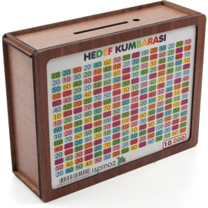 Parabox - 10.000TL Kumbara - Ahşap Para Biriktirme Hedef Kutusu - Hediyelik Ürünler