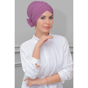 Hürrem Bone Gül K. Pratik Hazır Geçmeli Tesettür Bone Sandy Kumaş Fiyonklu Çift Taraflı Tek Çapraz 1833_18