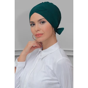 Hürrem Bone Zümrüt Pratik Hazır Geçmeli Tesettür Bone Sandy Kumaş Fiyonklu Çift Taraflı Tek Çapraz 1833_37