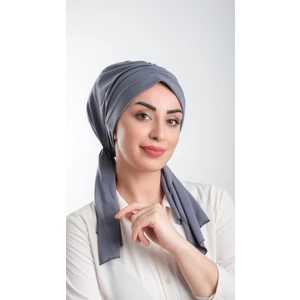 Hürrem Bone Füme Pratik Hazır Geçmeli Tesettür Bone Kesik Elyaf Sade 2111_25