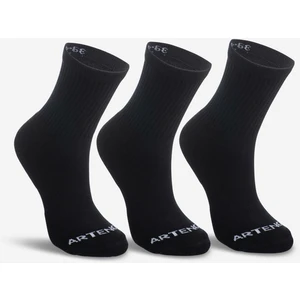 Artengo Tenis Çorabı - Yüksek Konç - Unisex - 3 Çift - Siyah - RS 100