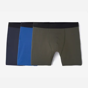 Erkek Boxer Seti - 3'lü Paket - Koyu Mavi/Mavi/Haki