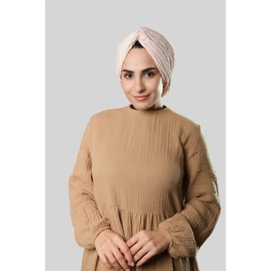 Hürrem Bone Somon Çapraz Büzgülü Piliseli Tesettür Bone Fukuro Kendinden Desenli 2316_39