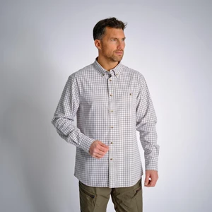 Solognac Outdoor Gömlek - Avcılık ve Doğa Gözlemi - Beyaz Kareli - 100